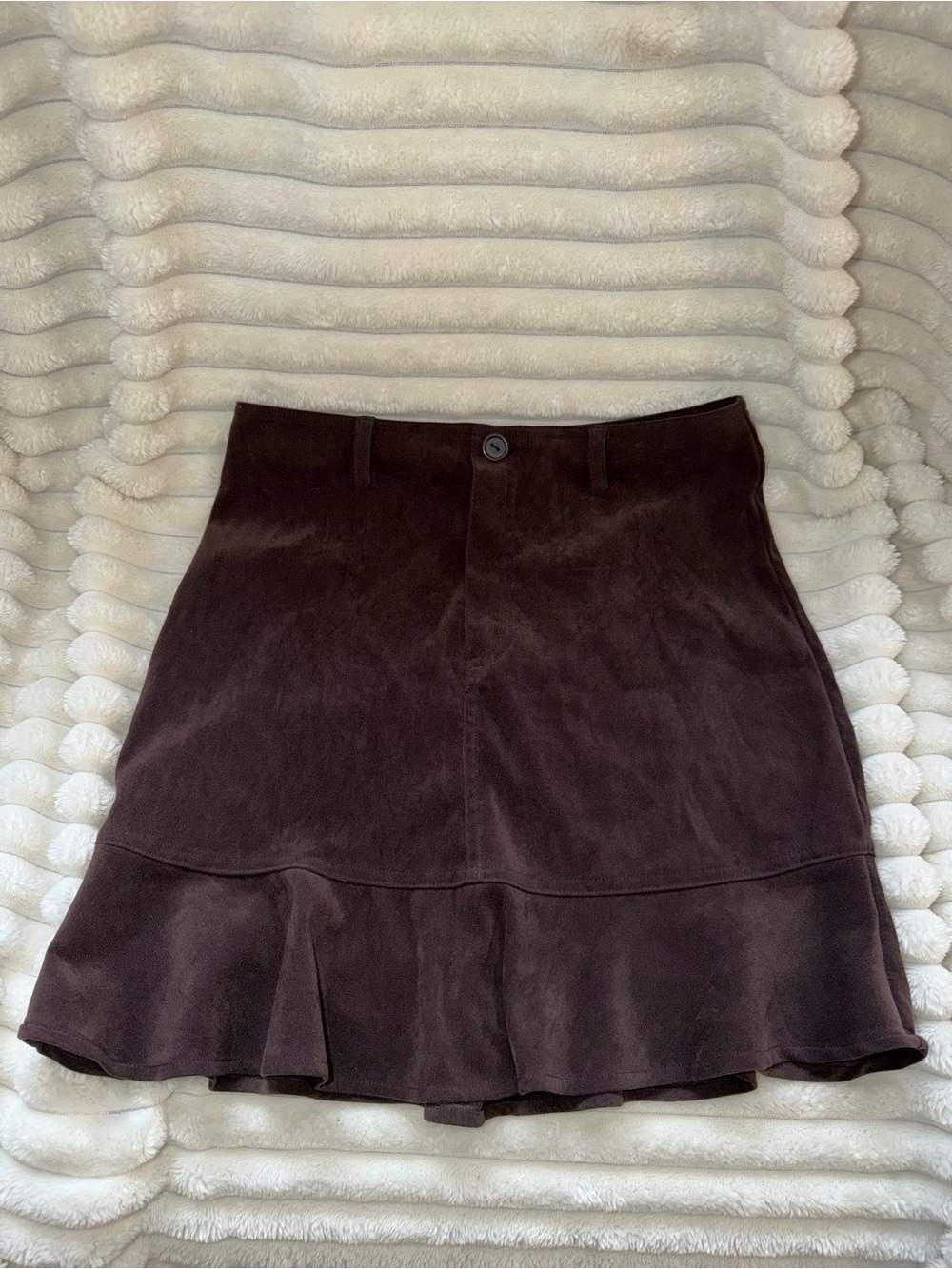 Byer California Women's Brown Ruffle Hem Skirt